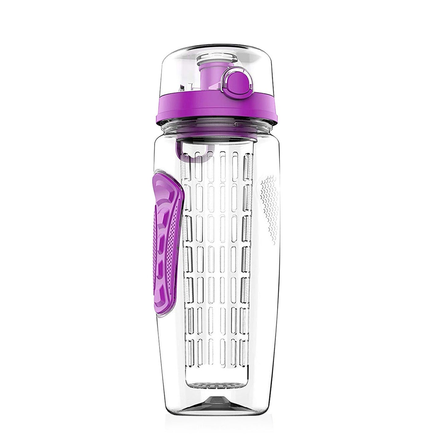 GemGear 32oz fruit infuser water bottle with purple flip-top lid and anti-slip grip on Tampa Home & Garden Store