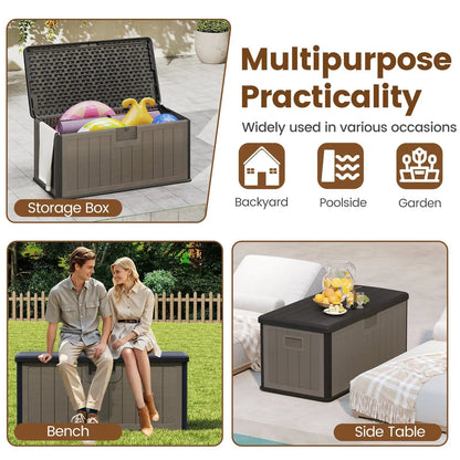 100 Gallon Large Deck Box With Lockable Lid