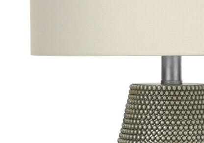 Table lamp gray resin with beaded metallic base HouseOfZazla on Tampa Home & Garden Store