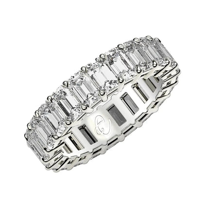 Emerald-cut lab-grown diamond eternity ring in 14k white gold, 2 ctw FG/VS2, by Bids.com on Tampa Home & Garden Store