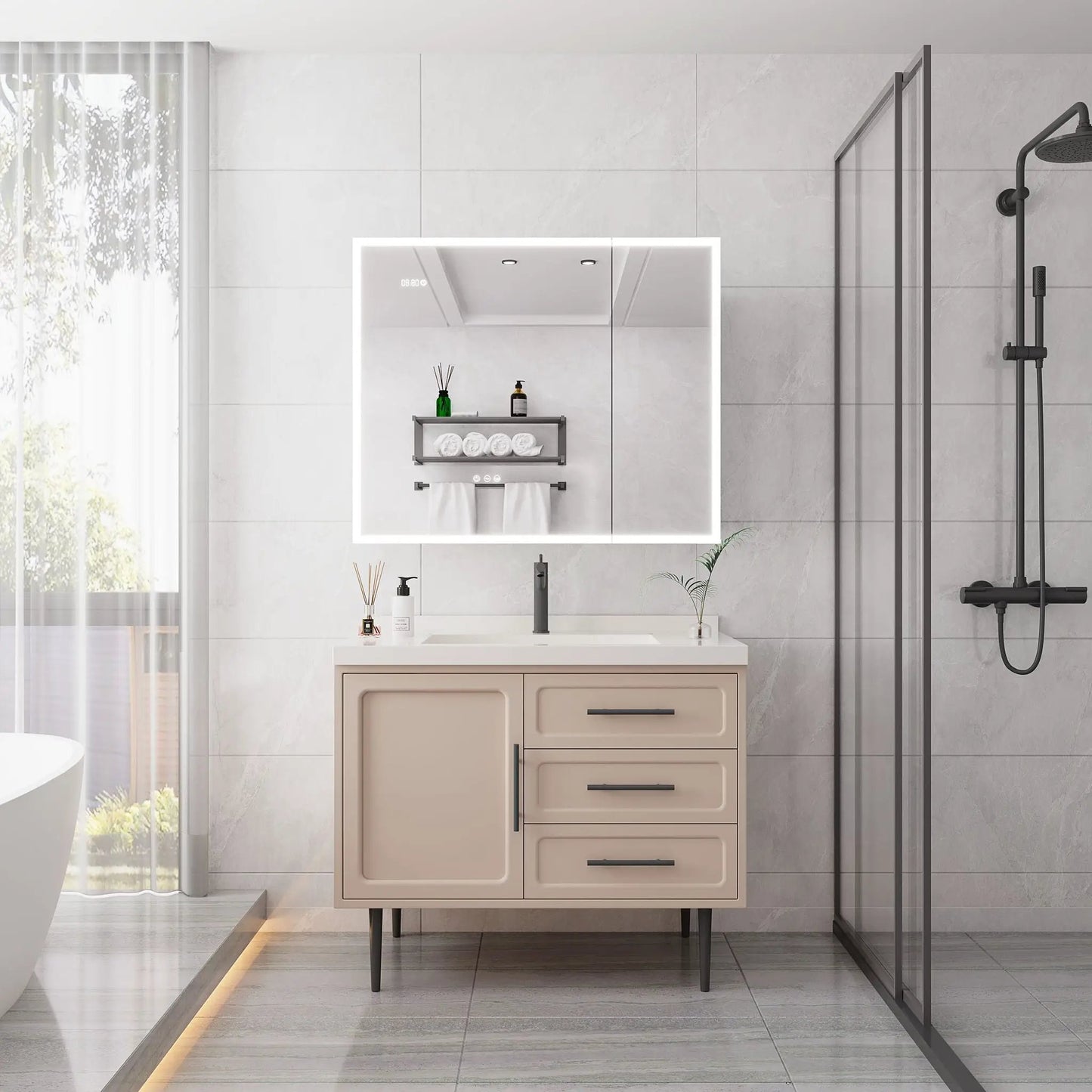 Bathroom medicine cabinet with LED lighted mirror and defogger, Unique Piece Furniture on Tampa Home & Garden Store