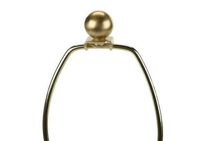 Table lamp cream finish with gold spherical finial and curved brass legs on Tampa Home & Garden Store