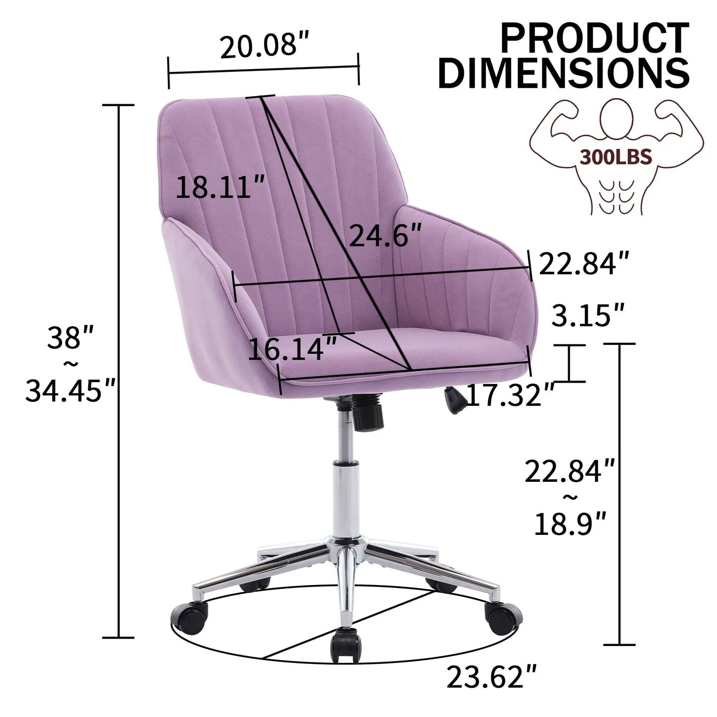 Adjustable Ergonomic Chair With Swivel Backrest