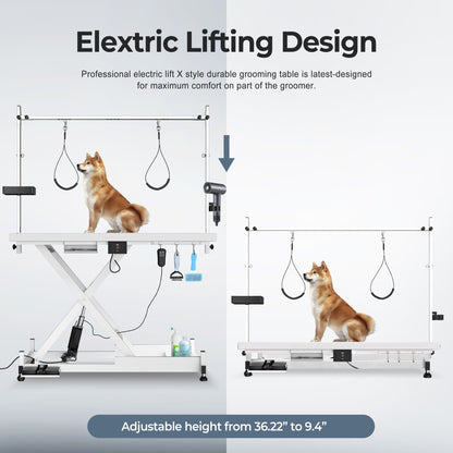 Super Deluxe Electric Pet Grooming Table with adjustable height and pet harnesses HouseOfZazla on Tampa Home & Garden Store