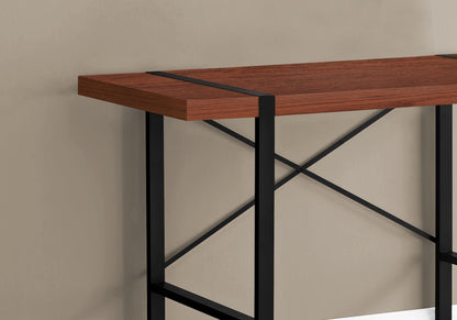 Industrial design computer desk with walnut wood top and black metal frame for home office on Tampa Home & Garden Store