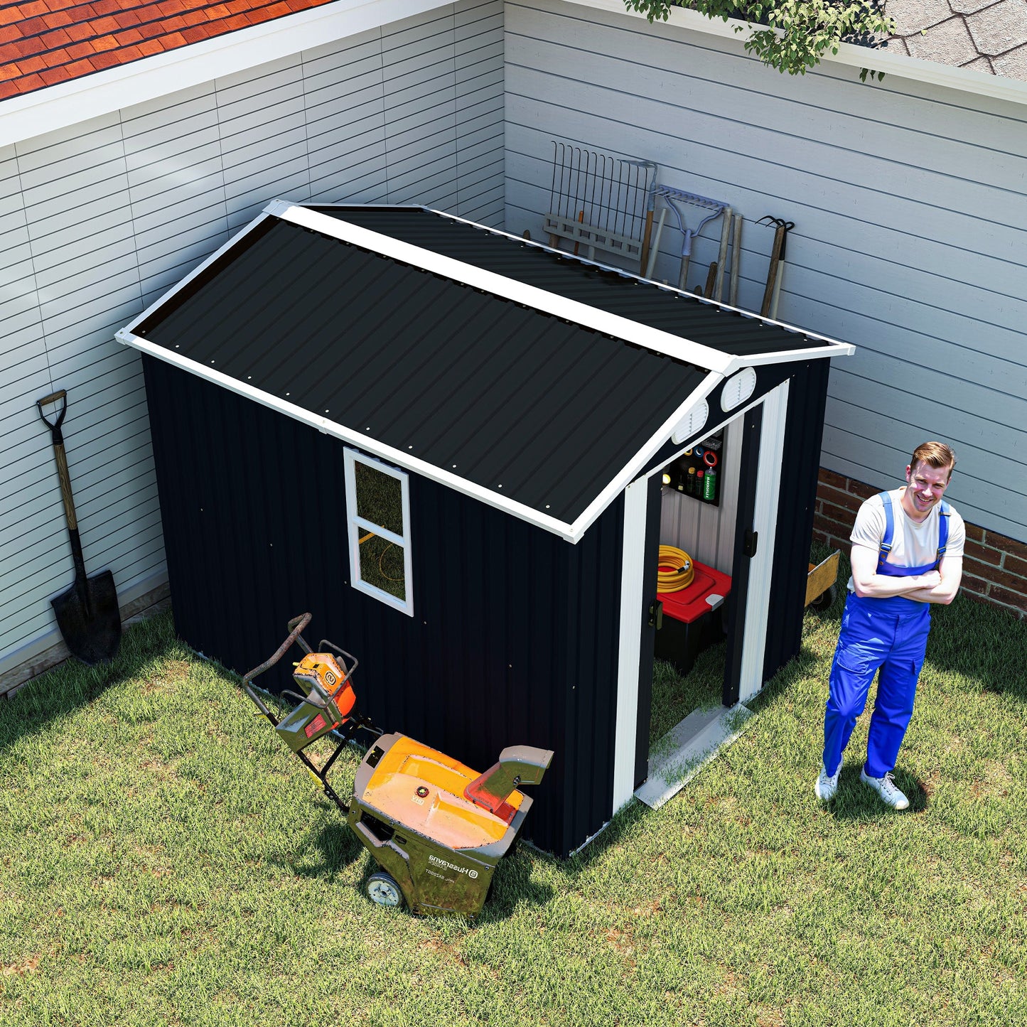 Campcraft 8x6 Metal Outdoor Garden Storage Shed