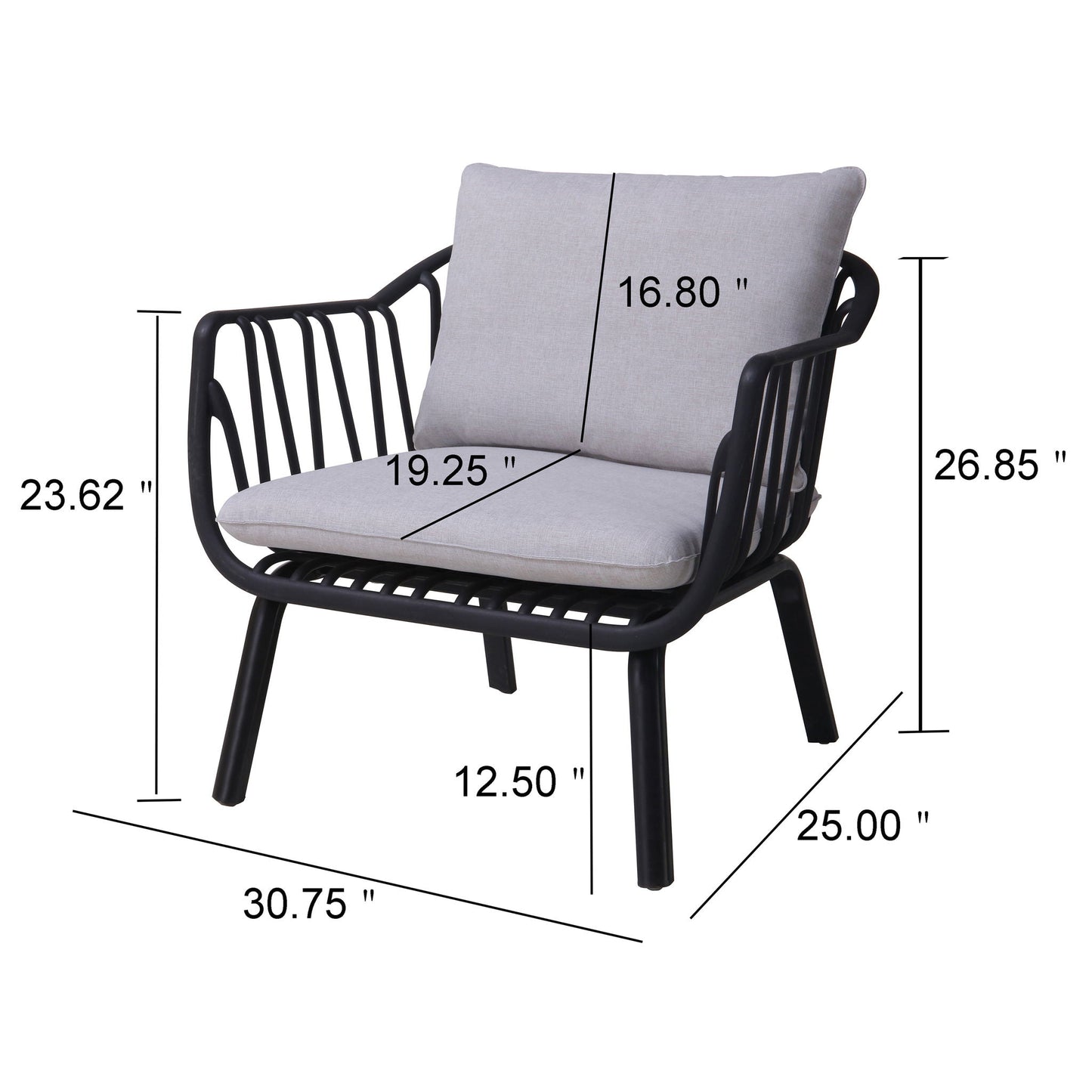 Huron Outdoor Resin Club Chair Set of Two