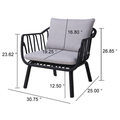 Huron Outdoor Resin Club Chair Set of Two