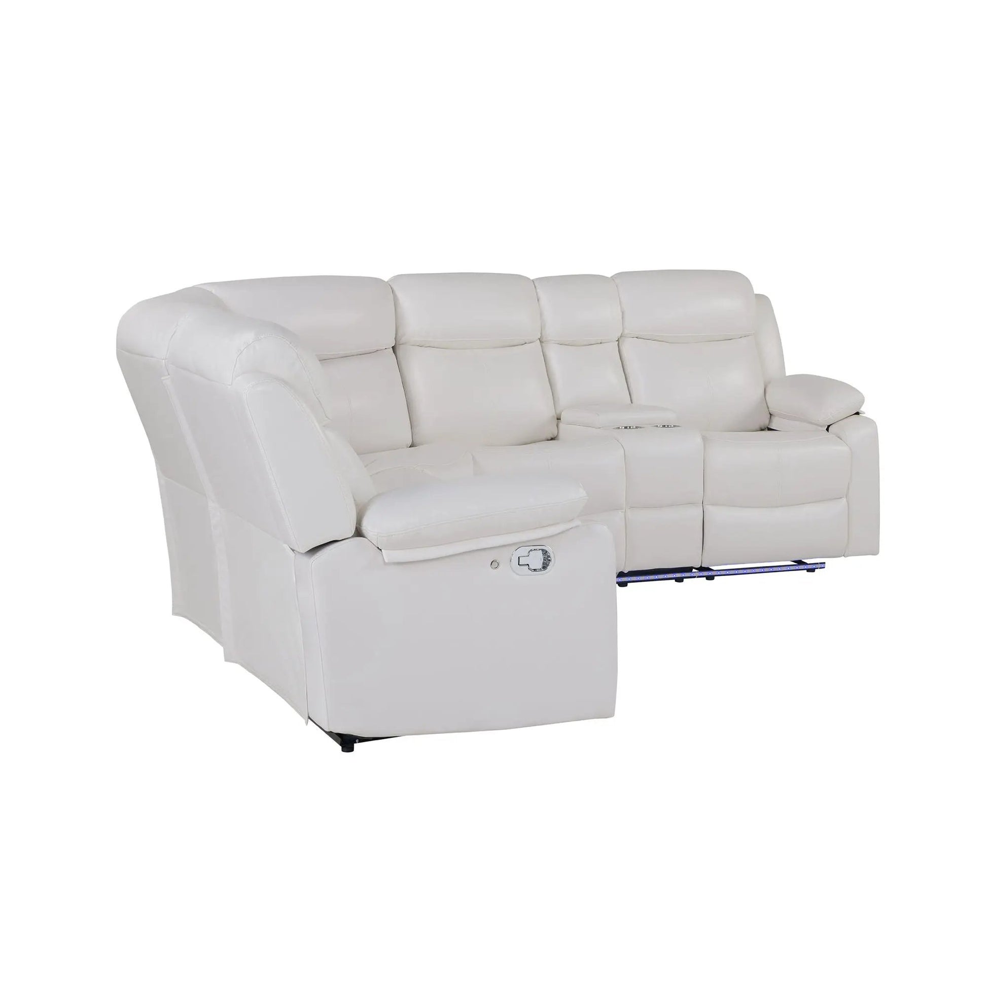 Reclining Sectional With Storage in white leather by Unique Piece Furniture on Tampa Home & Garden Store