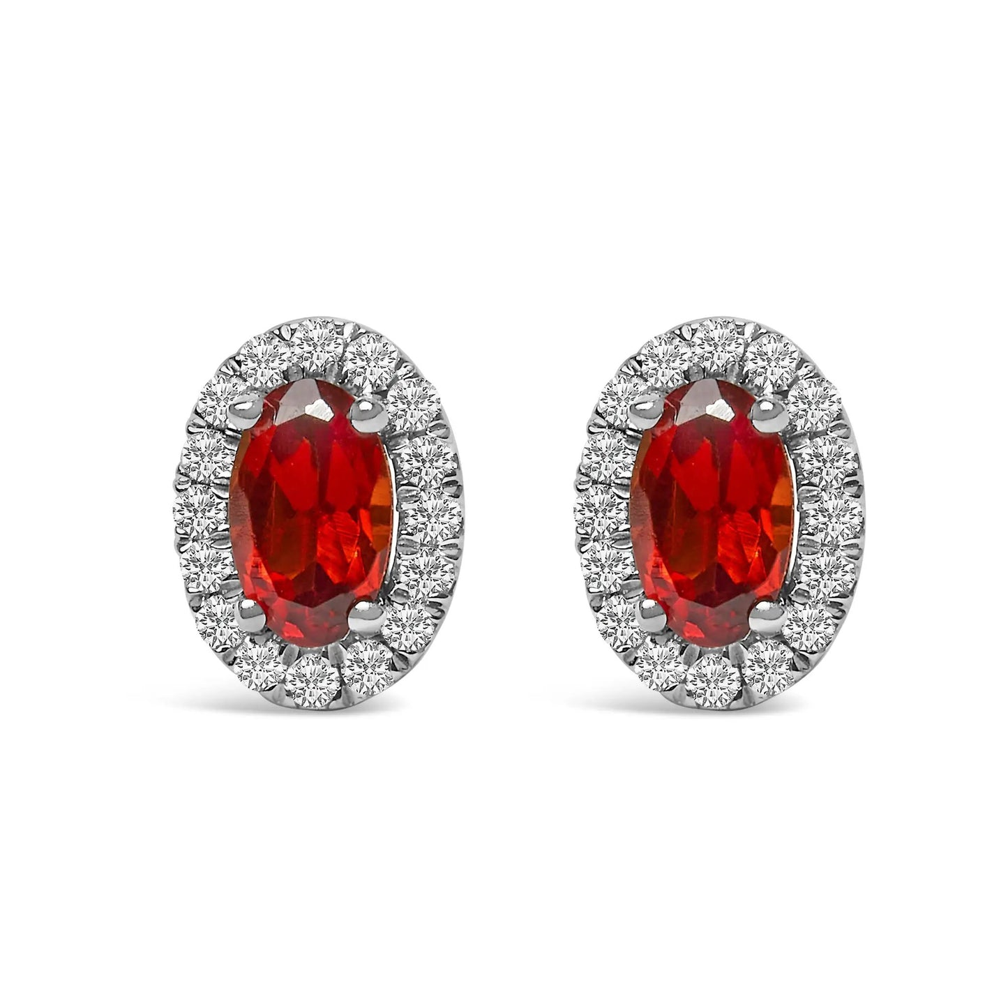10K white gold oval purple amethyst and diamond halo stud earrings pair by Bids.com on Tampa Home & Garden Store
