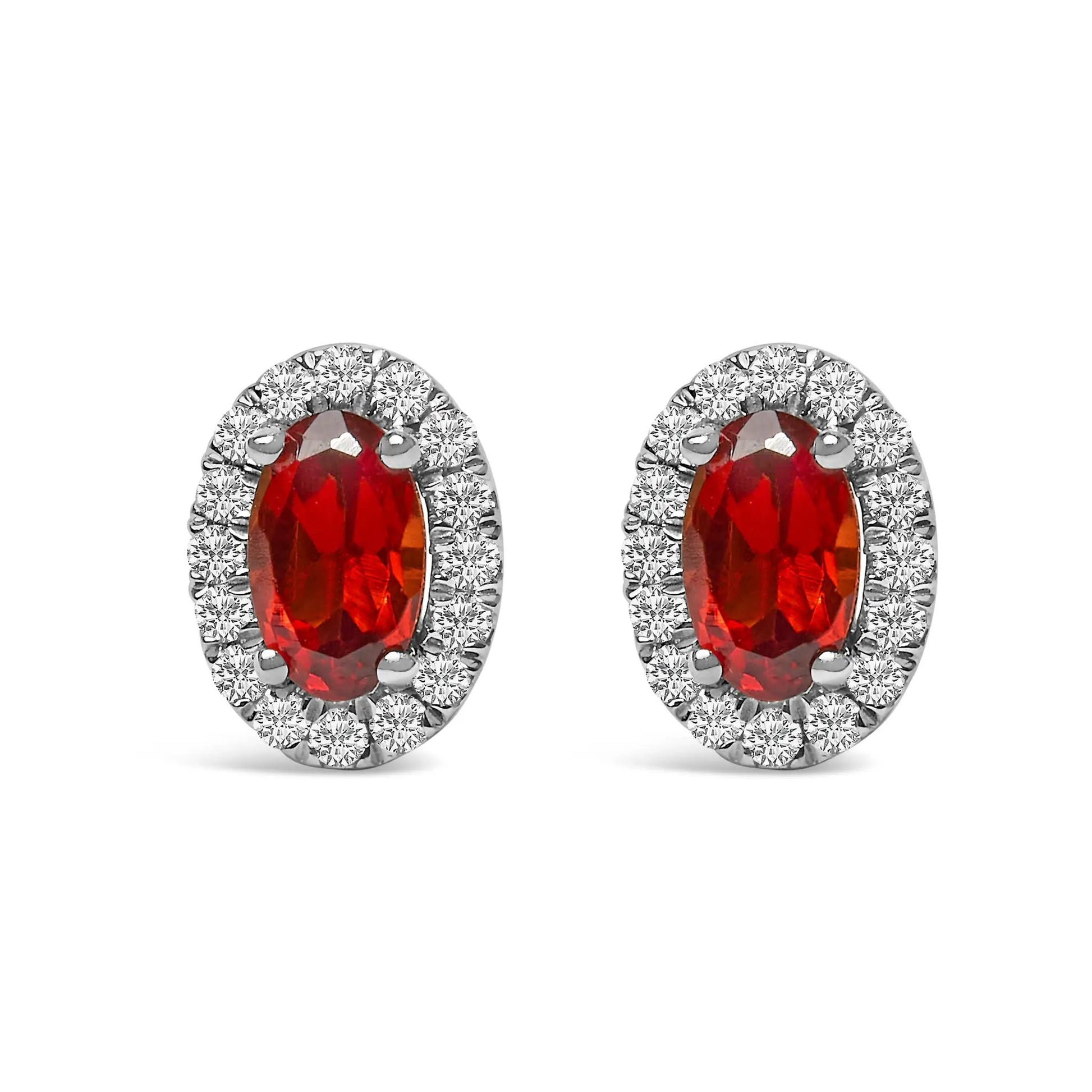 10K white gold oval purple amethyst and diamond halo stud earrings pair by Bids.com on Tampa Home & Garden Store