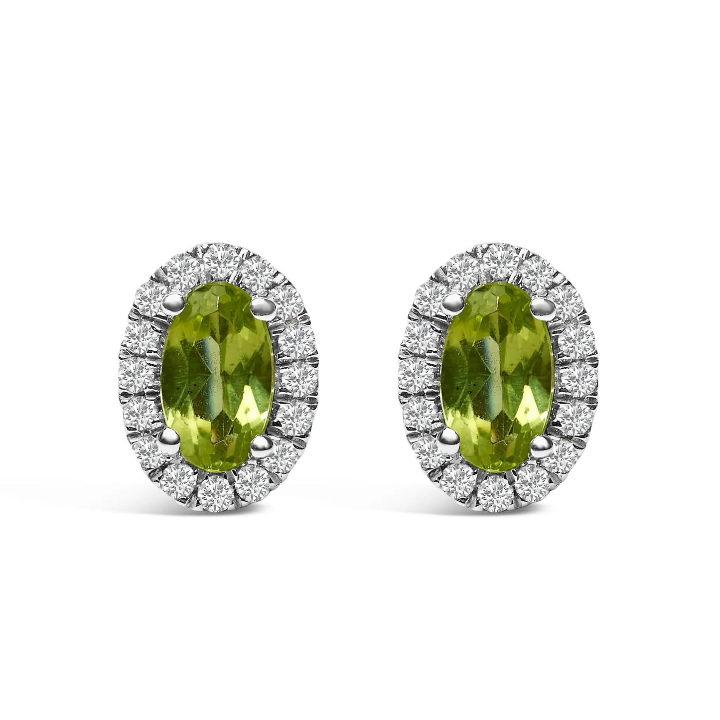 10K white gold oval purple amethyst stud earrings with diamond halo by Bids.com, pair on Tampa Home & Garden Store