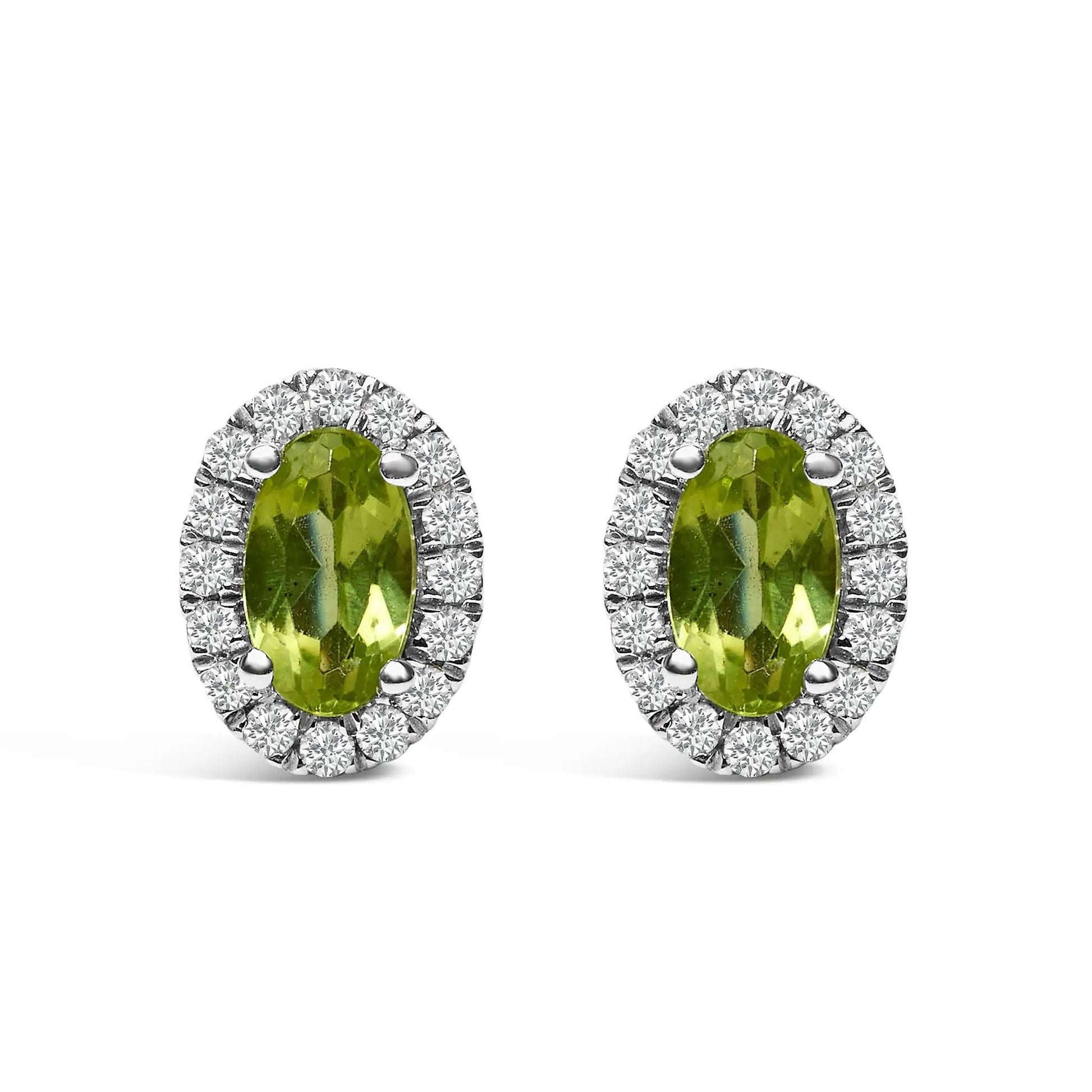 10K white gold oval purple amethyst stud earrings with diamond halo by Bids.com, pair on Tampa Home & Garden Store