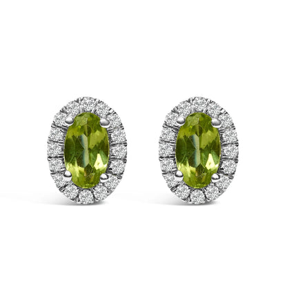 10K white gold oval purple amethyst stud earrings with diamond halo by Bids.com, pair on Tampa Home & Garden Store