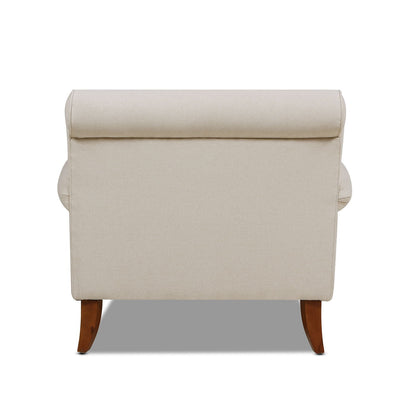 Accent Arm Chair with Casters beige upholstery solid hardwood legs HouseOfZazla on Tampa Home & Garden Store