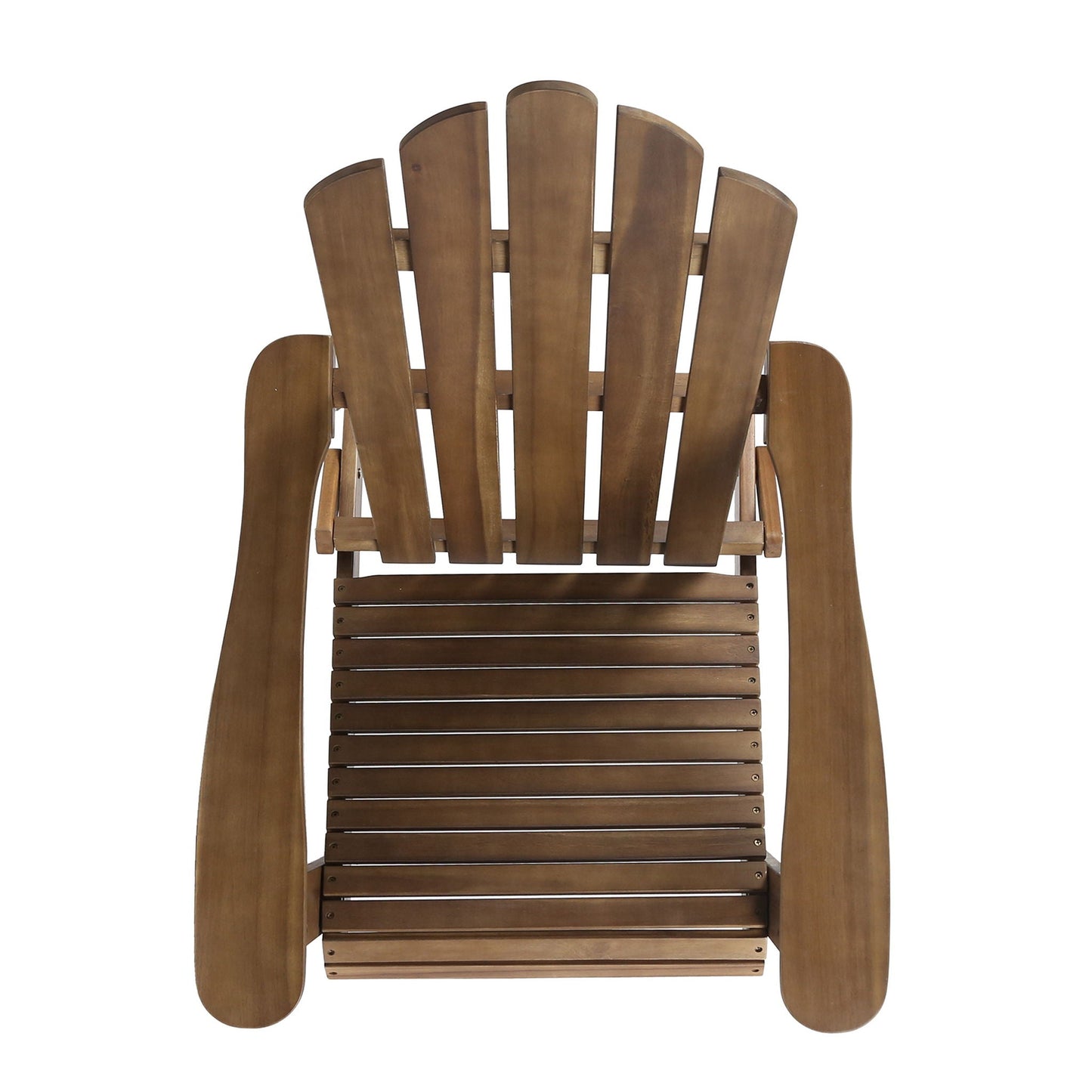 Aurascape outdoor acacia wood foldable Adirondack chair backrest brown finish on Tampa Home & Garden Store
