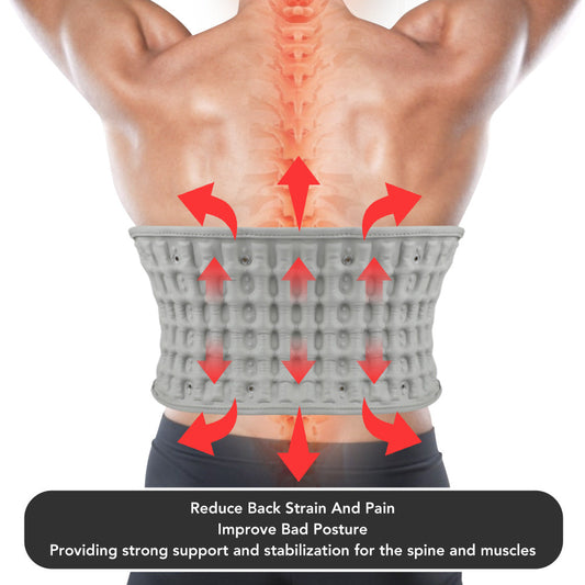 Inflatable Waist Belt To Relieve Low Back Pain Waist Protection Leather Shrink Exhaust Fixed Belt