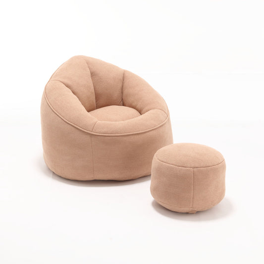 Cozy Bean Bag Chair With Foam and Footrest