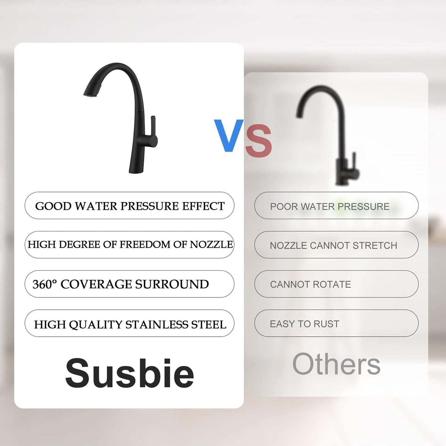 Single Handle And Stainless Steel Kitchen Faucet
