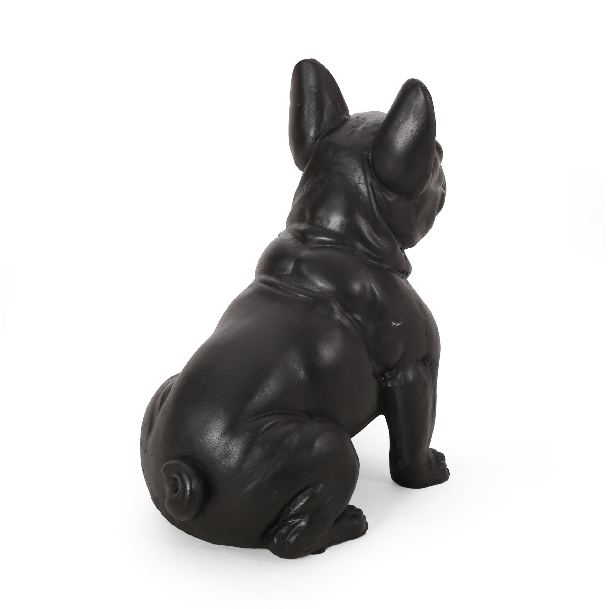 Outdoor French Bulldog garden sculpture in black resin on Tampa Home & Garden Store