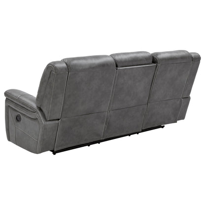 Hudson Gray Reclining Sofa and Pillow Top Arms