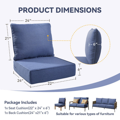 Waterproof Outdoor Chair and Back Cushion Set
