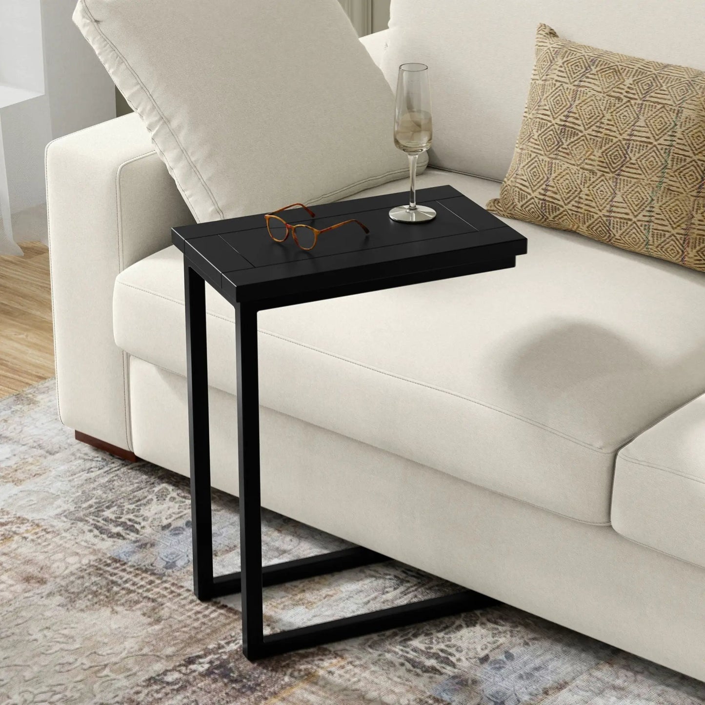 Skyler C Shaped Side Table for Living Room