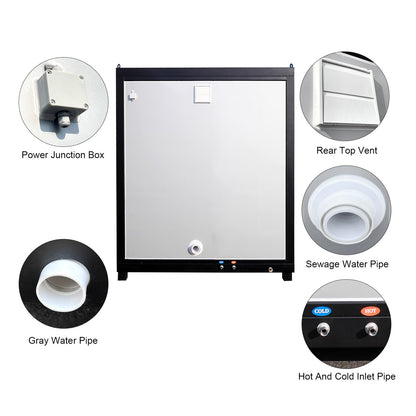 Portable Toilet Unit with Sink Shower and Fan