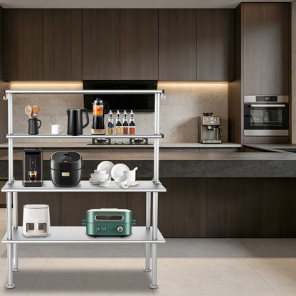 Compact and Adjustable Stainless Steel Kitchen Shelf