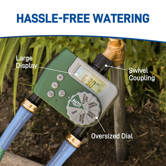 Digital 2 Outlet Hose Faucet Timer