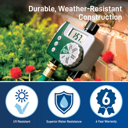 Digital 2 Outlet Hose Faucet Timer