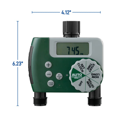 Digital 2 Outlet Hose Faucet Timer