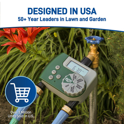 Digital 2 Outlet Hose Faucet Timer