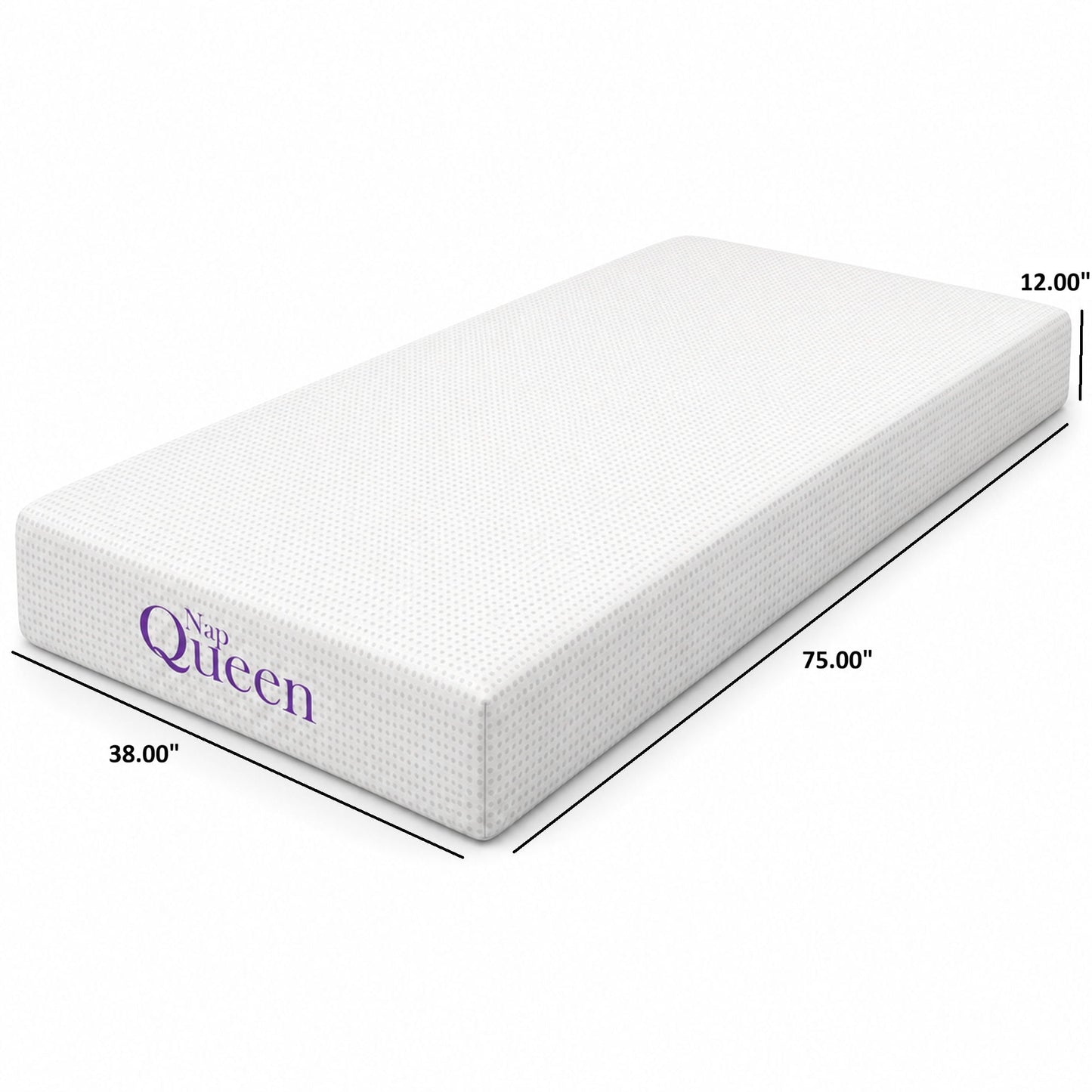 12-inch memory foam mattress HouseOfZazla in white dotted cover, queen size on Tampa Home & Garden Store