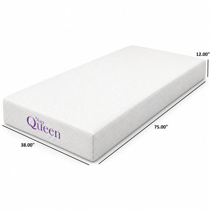 12-inch memory foam mattress HouseOfZazla in white dotted cover, queen size on Tampa Home & Garden Store