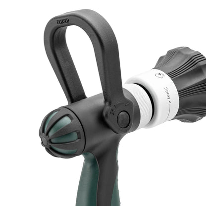 XL Stream Fire Hose Nozzle adjustable, black grip, multi-pattern spray on Tampa Home & Garden Store
