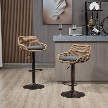 Modern Swivel Bar Stools with Footrest Set of 2