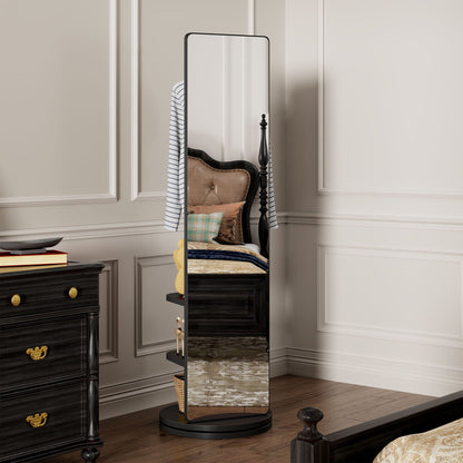 3 In 1 Clothing Mirror with Rotating Design black framed storage trunk by HouseOfZazla on Tampa Home & Garden Store