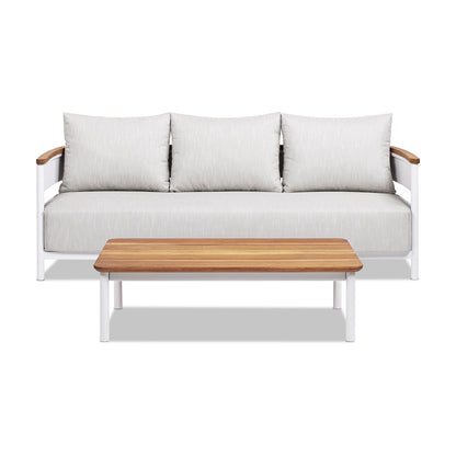 Rhodes 2pc Teak and Aluminum Outdoor Sofa Set