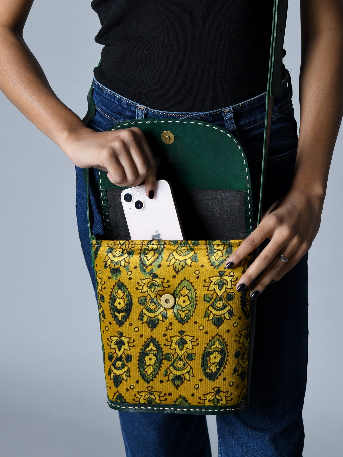 Vibrant Heritage Ajrakh Satchel - Tampa Home & Garden Store