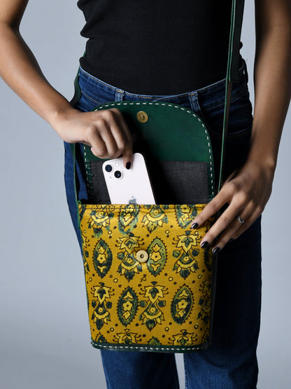 Vibrant Heritage Ajrakh Satchel - Tampa Home & Garden Store