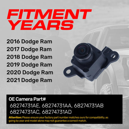 Dodge Ram OE backup camera Master Tailgaters OEM replacement part 68274731AA/AB/AC/AD/AE on Tampa Home & Garden Store