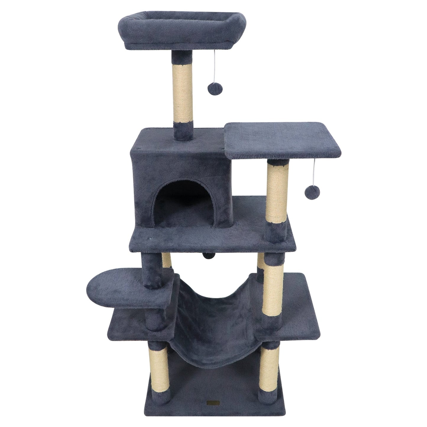 58" Multi-Level Cat Tree Soft Plush Cat Tower with Padded Top Perch