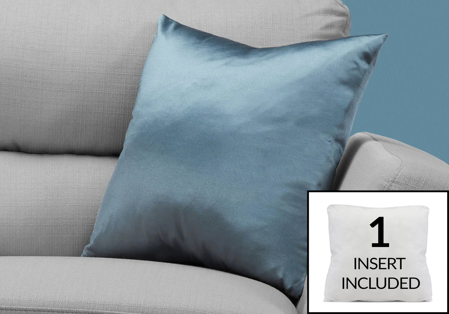 Blue velvet square throw pillow with insert included; hypoallergenic, Unique Piece Furniture on Tampa Home & Garden Store
