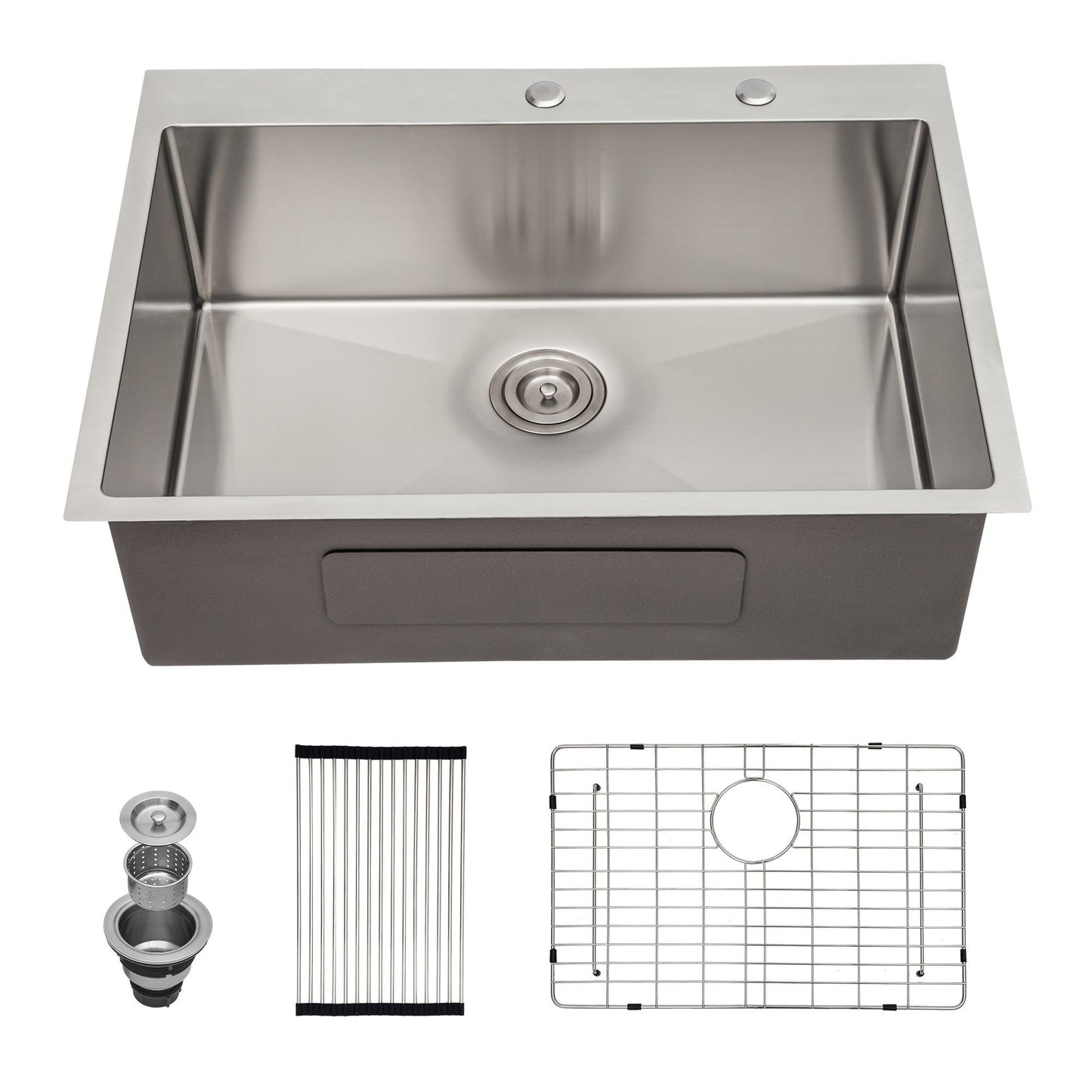 Drop-In Kitchen Sink 16 GA stainless steel single bowl topmount HouseOfZazla on Tampa Home & Garden Store