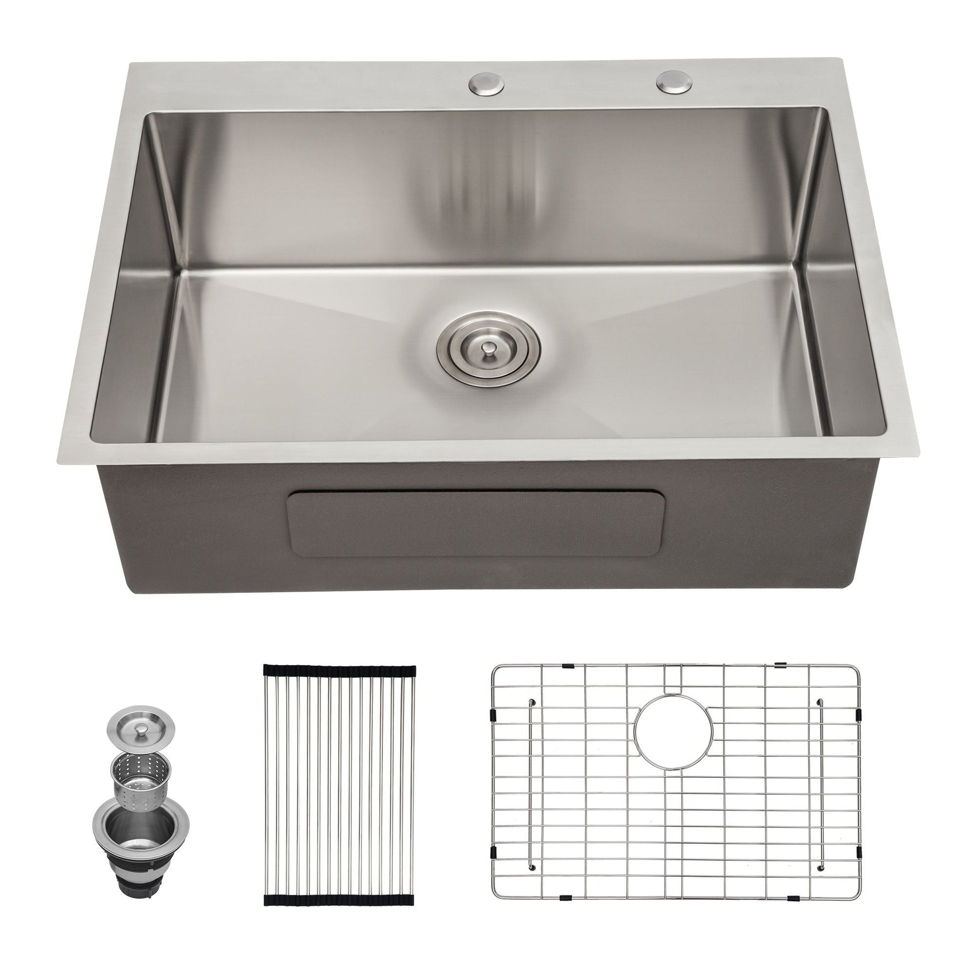 Drop-In Kitchen Sink 16 GA stainless steel single bowl topmount HouseOfZazla on Tampa Home & Garden Store