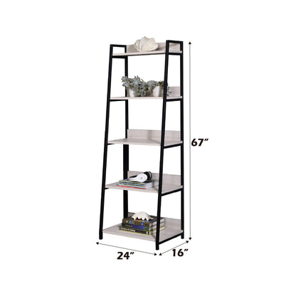 Wendral 24W bookshelf with natural wood shelves and black metal frame etagere HouseOfZazla on Tampa Home & Garden Store