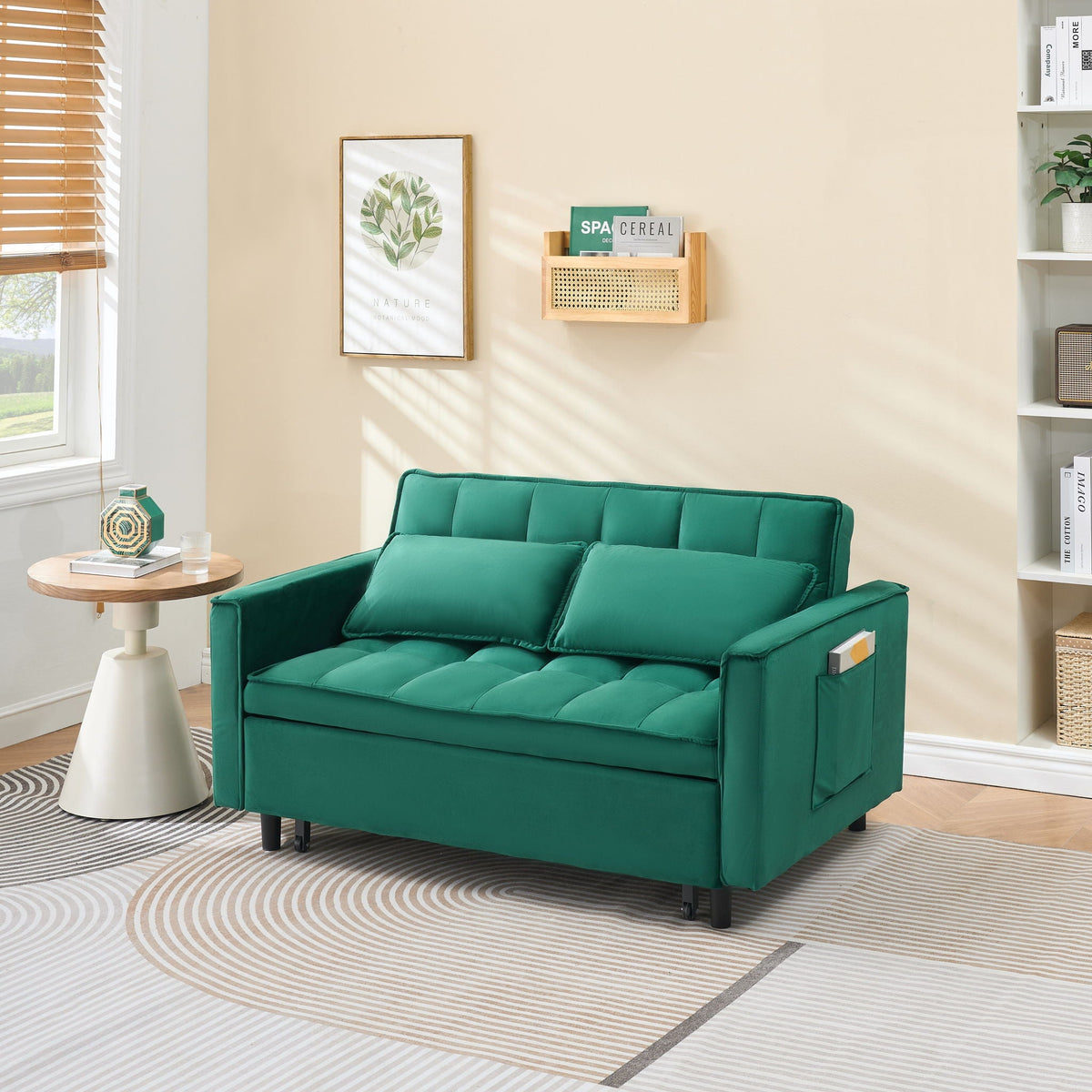 Large 3 In 1 Sofa Bed and Velvet Living Room