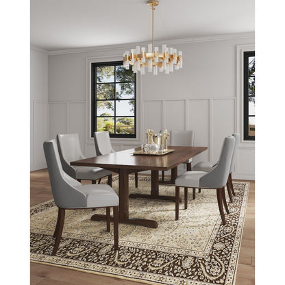 Shubert dining chairs set of 2 with foam cushions gray beige around wood table HouseOfZazla on Tampa Home & Garden Store