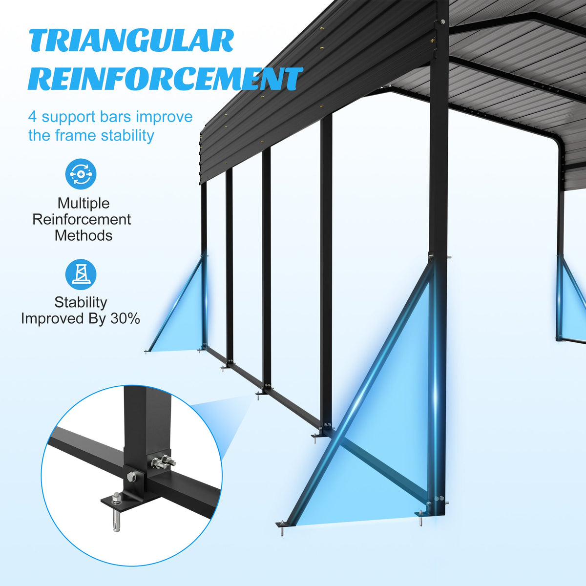 13x20 ft metal carport with upgraded frame, black posts and roof panels by HouseOfZazla on Tampa Home & Garden Store